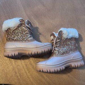 London Fog Girls Glitter Snow Boots, NEW, Big Kids Size 1